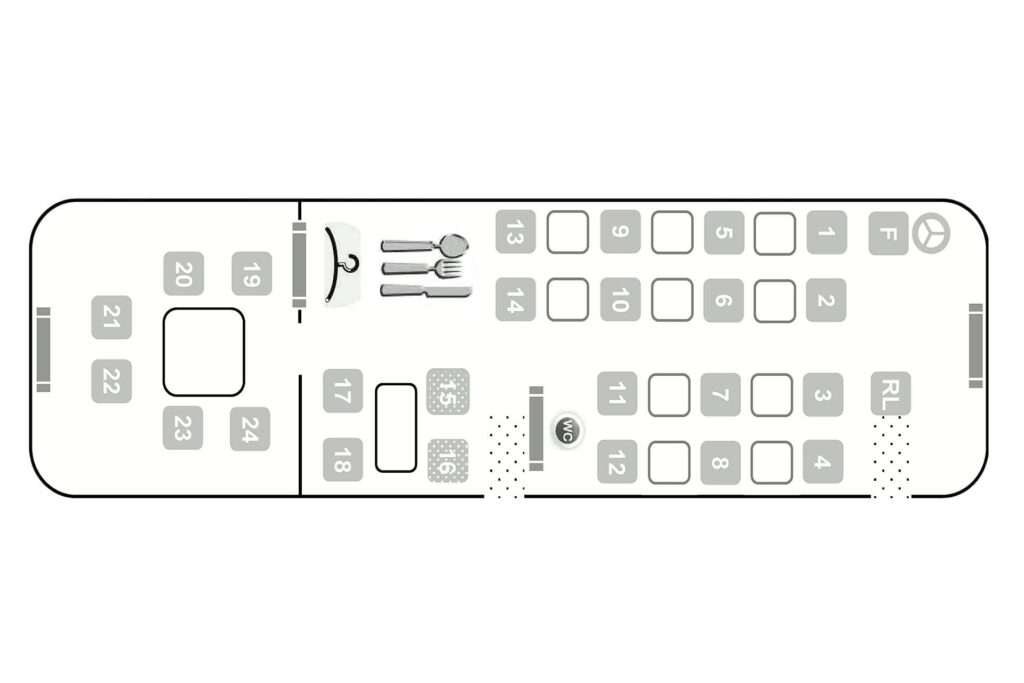 Luxus Reisebus München für 24 Personen floorplan Grundriss